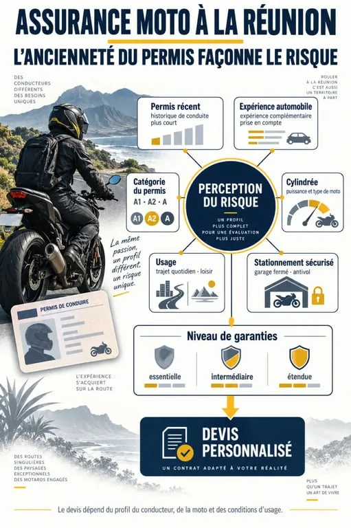Assurance moto ancienneté permis à La Réunion : facteurs qui influencent le devis